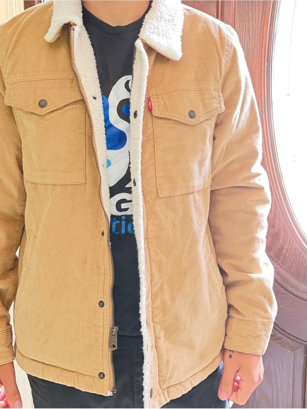 Levi's Tan Corduroy Sherpa-Lined Jacket